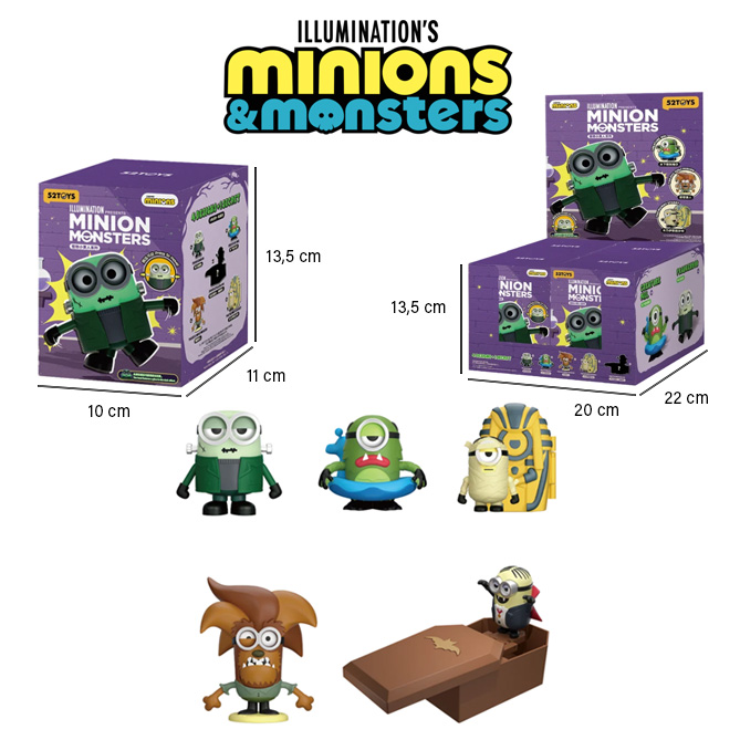 MINIONS MONSTERS Series 8,5cm figurina In Blind Box (10×13,5cm) In espo da 4pz 5ass…x4…x72